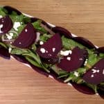 Oven-Roasted Beet Salad on long plate