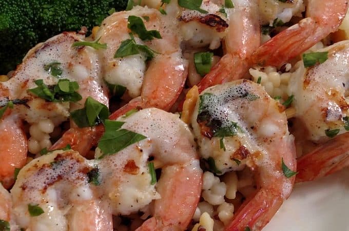 grilled shrimp on skewer