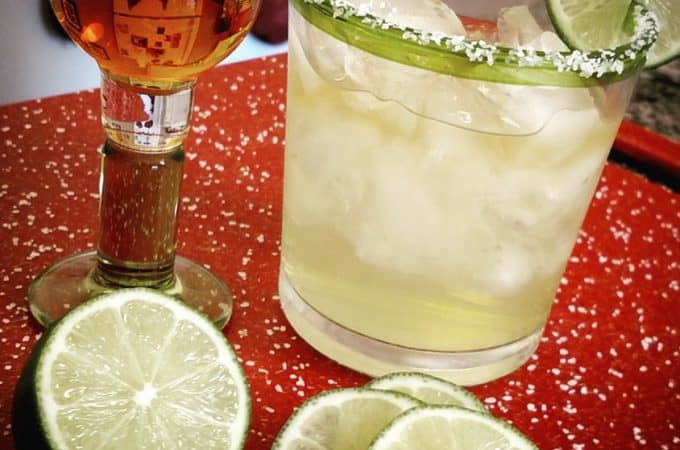 Margarita with Grand Marnier and lime and salt