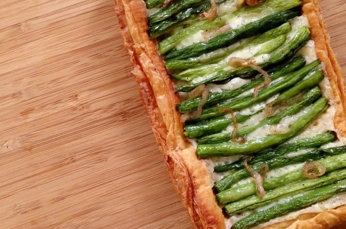 Green Bean Tart on table