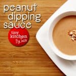 Peanut Dipping Sauce in bowl on table
