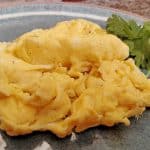 scrambled eggs on a plate