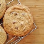 chocolate chip cookies on a cooling rack