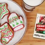christmas cookies and milk on table