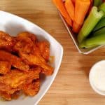 Buffalo Chicken Wings with carrots and celery