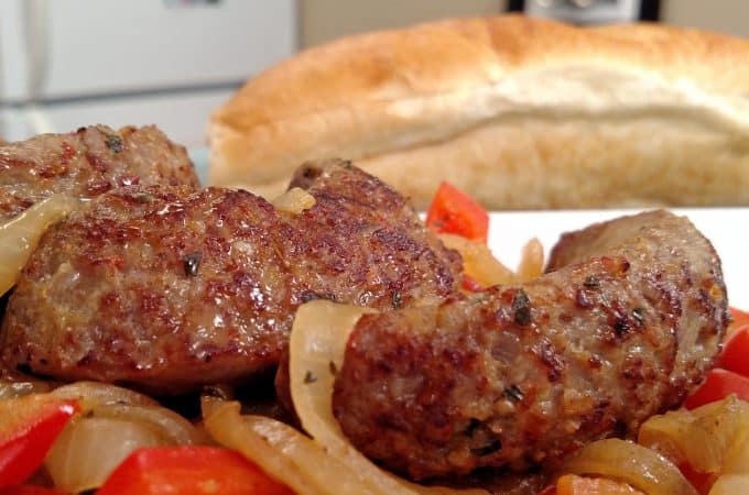 Sausage Peppers and Onions // Tiny Kitchen Big Taste