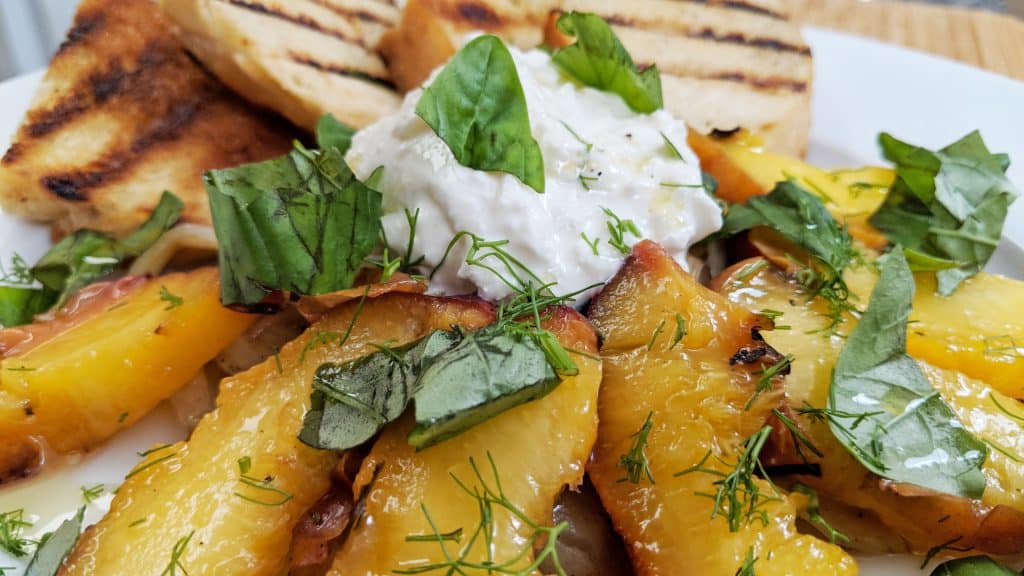 Grilled Summer Peach Salad // Tiny Kitchen Big Taste