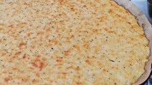 Keto Gluten Free Cauliflower Pizza Crust after baking